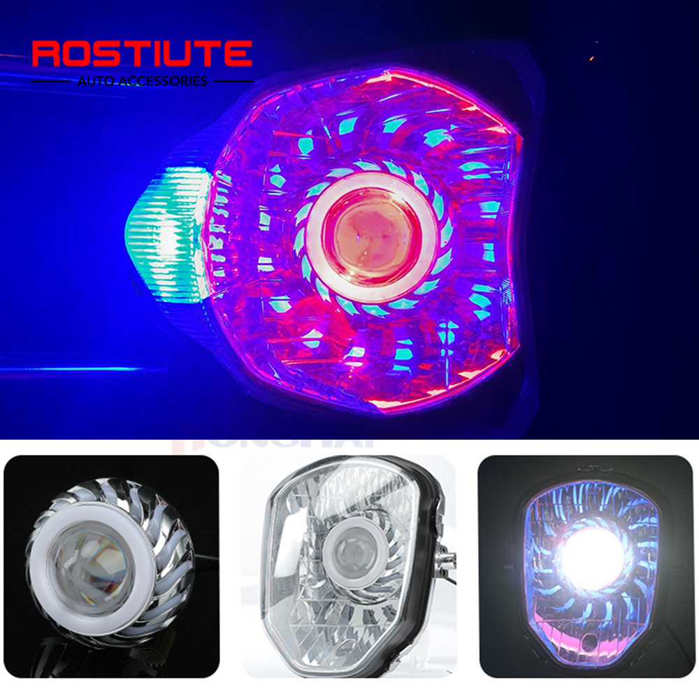 High/Low Beam Double Angel Eye - Universal Motorcycle Led Headlight Projector 评论和价格