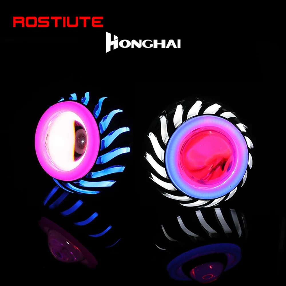 High/Low Beam Double Angel Eye - Universal Motorcycle Led Headlight Projector 评论和价格