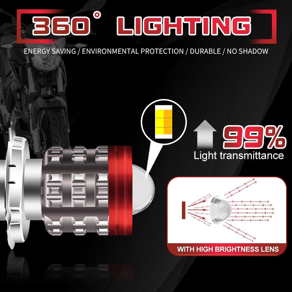 Universal H4 LED Motorcycle He - Universal Motorcycle Led Headlight Projector 评论和价格
