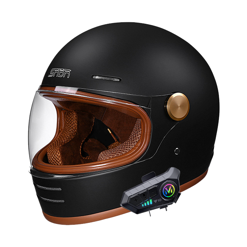 Full-Face Retro Helmet with Bl - Full Face Motorcycle Helmet With Bluetooth 评论和价格