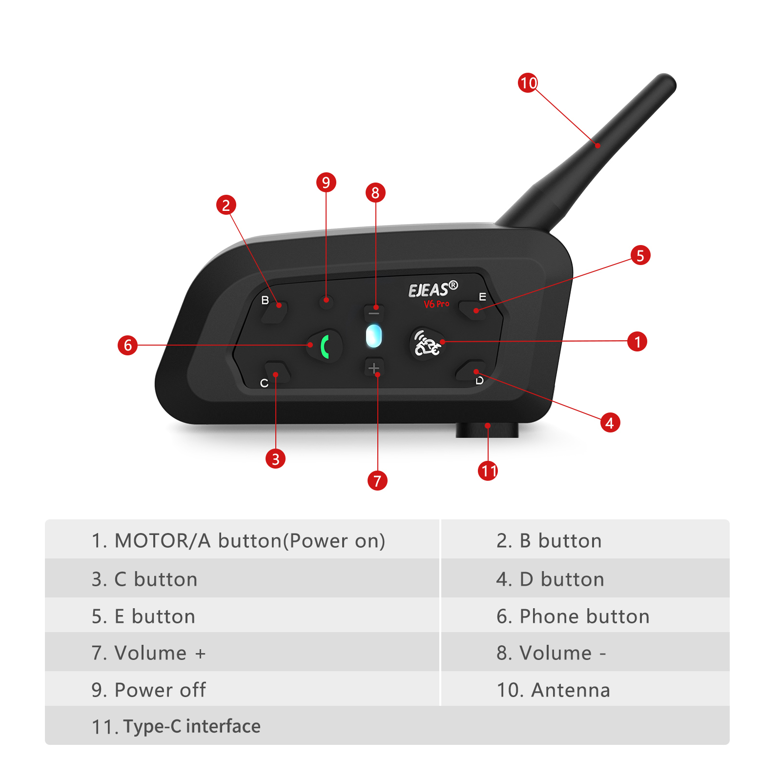 NewEJEAS V6 Pro Full Duplex Mo - Motorcycle Helmets 评论和价格